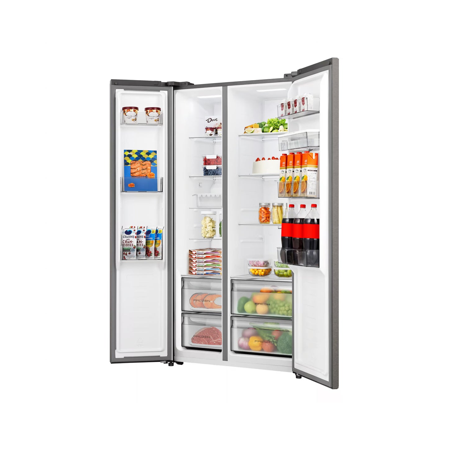 Hisense 541L Side By Side Refrigerator with Water Dispenser Titanium