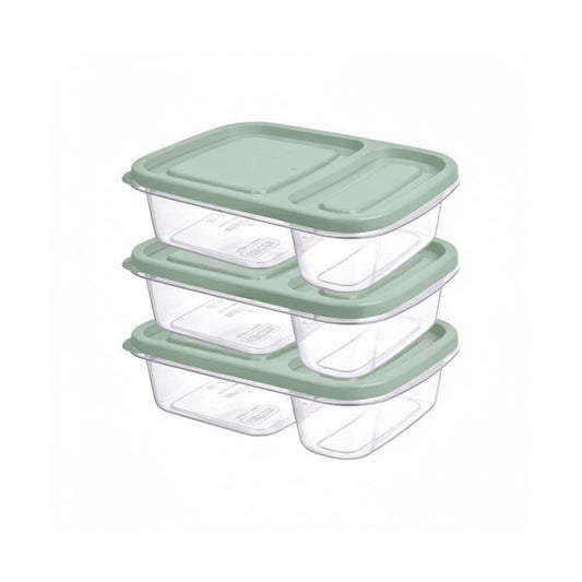 Smart 3 Piece Rectangular Storage Container Set Green