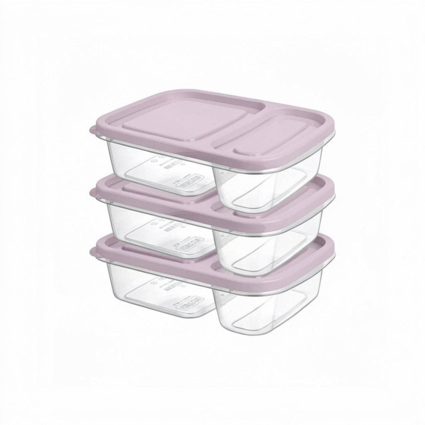 Smart 3 Piece Rectangular Storage Container Set Pink