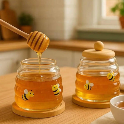 Bee Design Honey Jar Clear