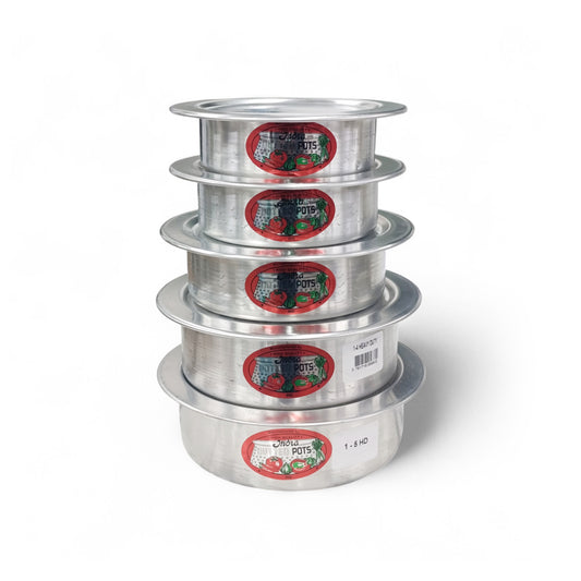 Kitchen Life Aluminium India Fish Pots 1-5 Silver