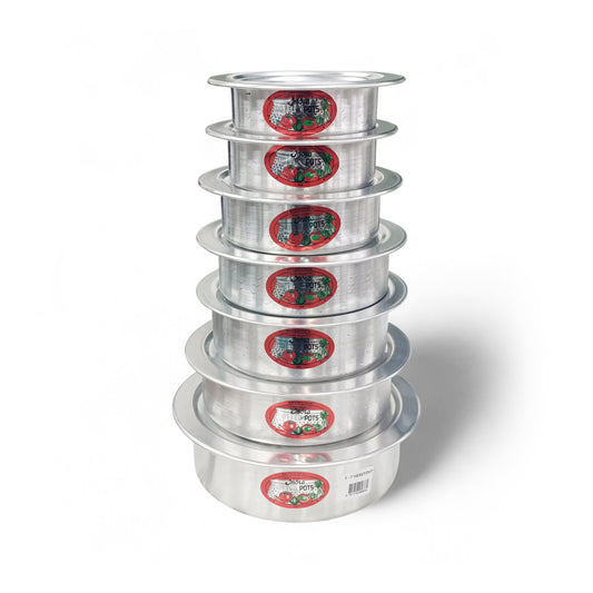 Kitchen Life Aluminium India Fish Pots 1-7 Silver
