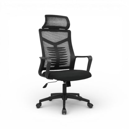 Chair with Wheels & Adjustable Height Black