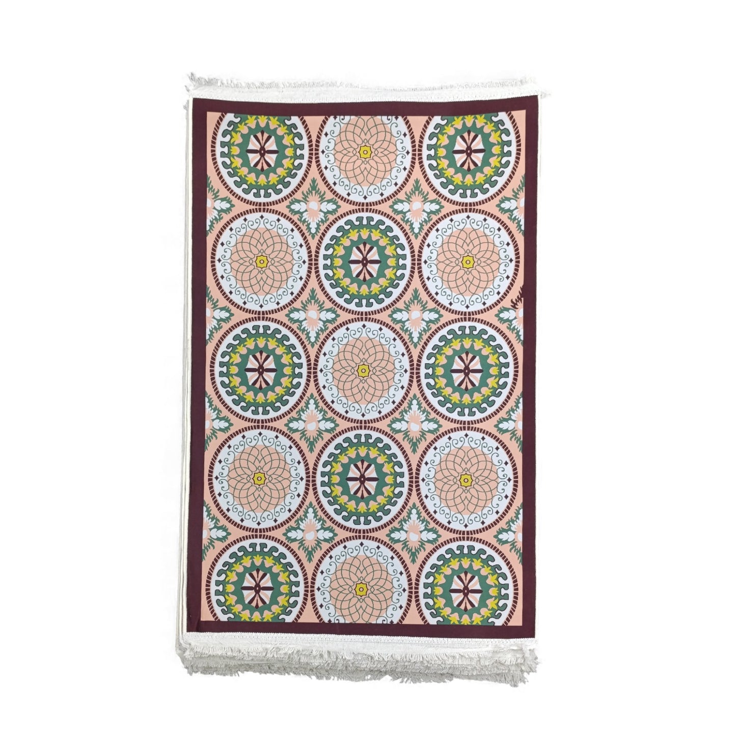 1 x 1.5m Patterned Carpet with Medallion Design Multicoloured