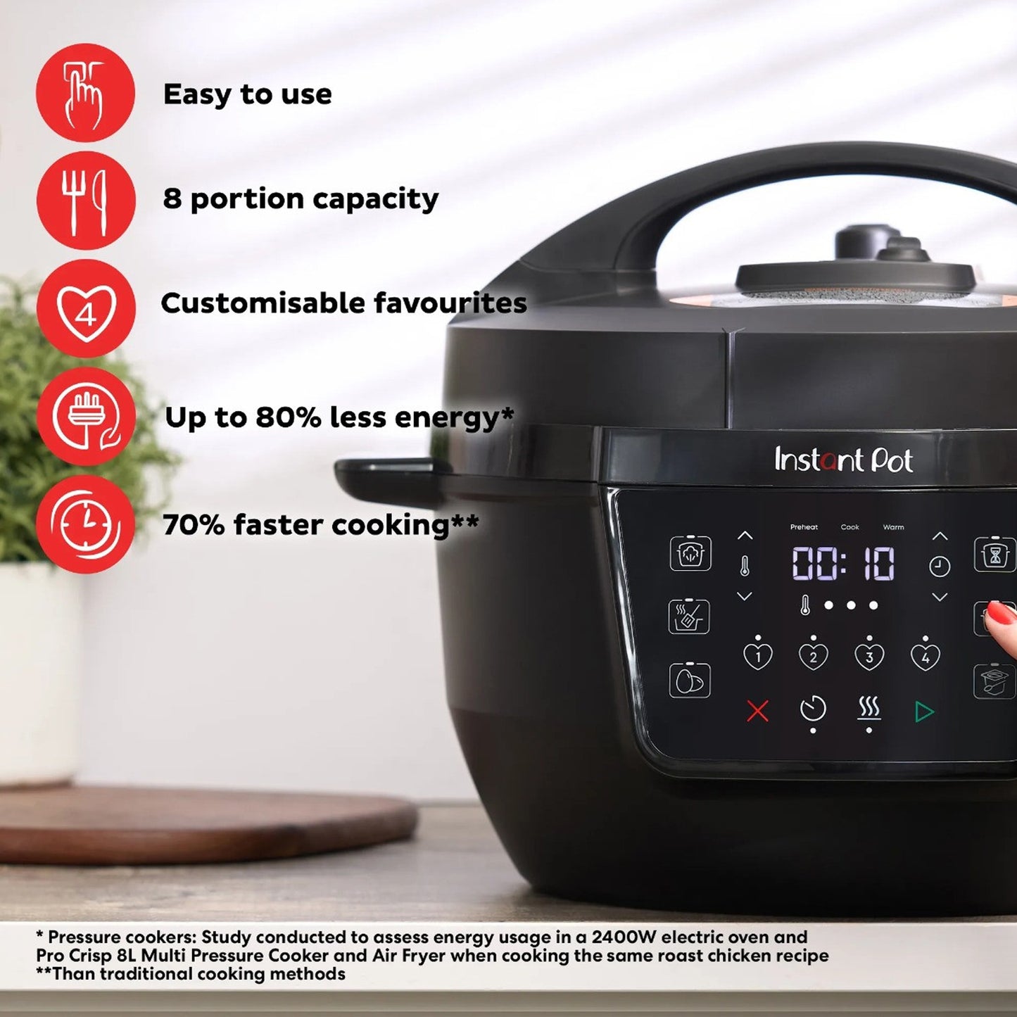 Instant Pot XL Wide Pressure Cooker Black