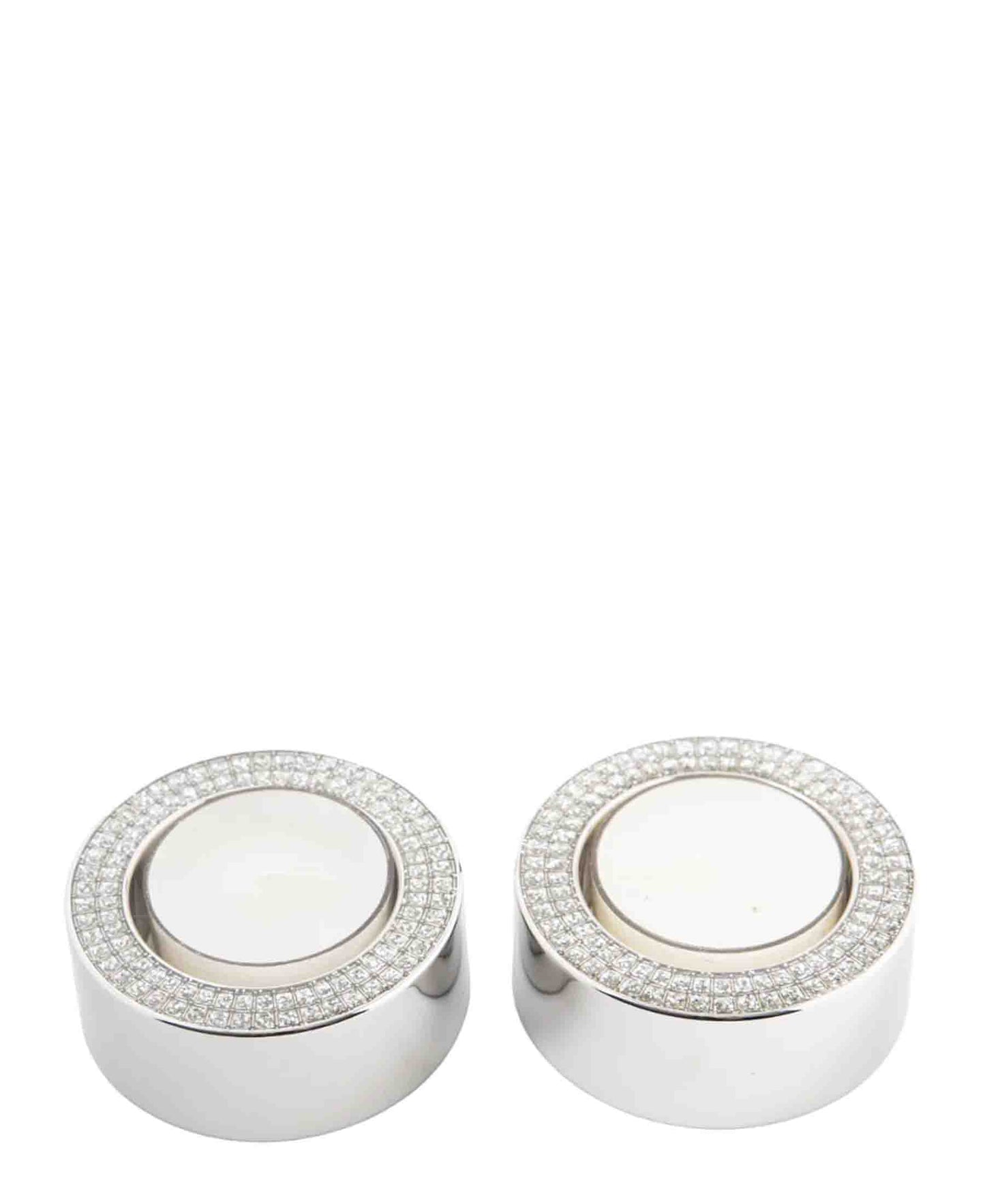 Jenna Clifford 2 Piece Small Diamond Tealight - Silver