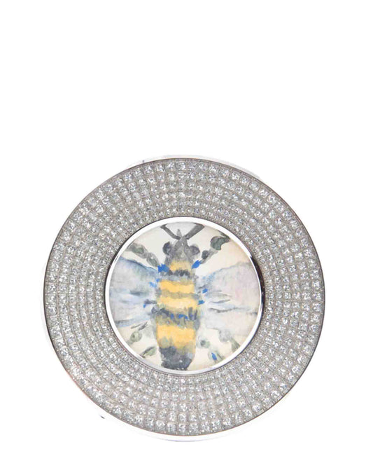 Jenna Clifford Round Diamond Photo Frame - Silver