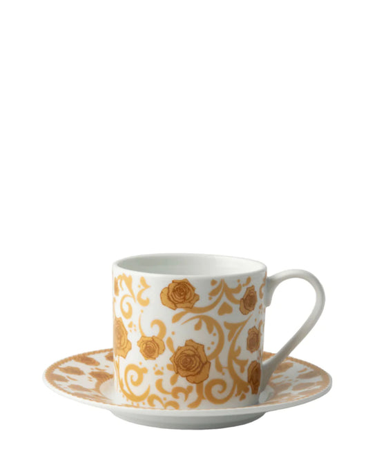 Jenna Clifford Milk & Honey Cappuccino Cup & Saucer Set - White & Gold