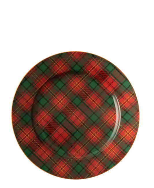 Jenna Clifford Tartan Dinner Plate - Red