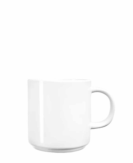 Jenna Clifford Flat Stackable Mug - White