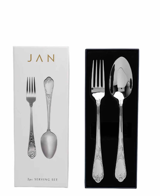 Jenna Clifford Pluto Salad Server Set - Silver