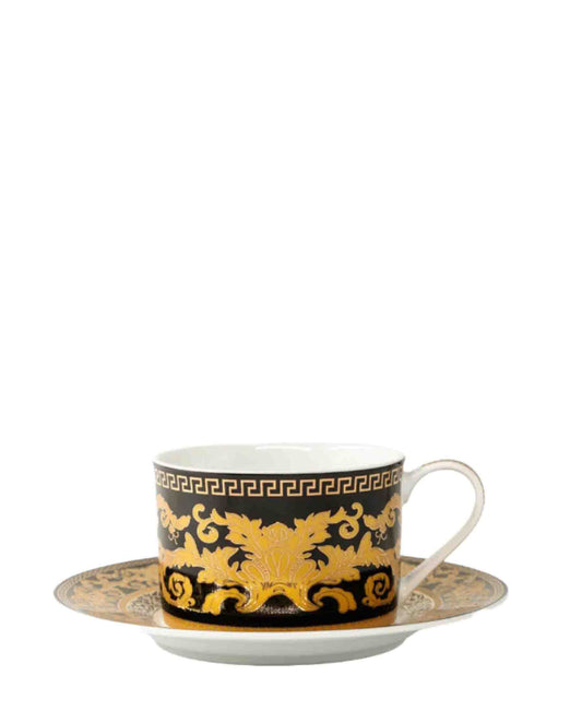 Jenna Clifford Grandeur Cup & Saucer - Black & Gold
