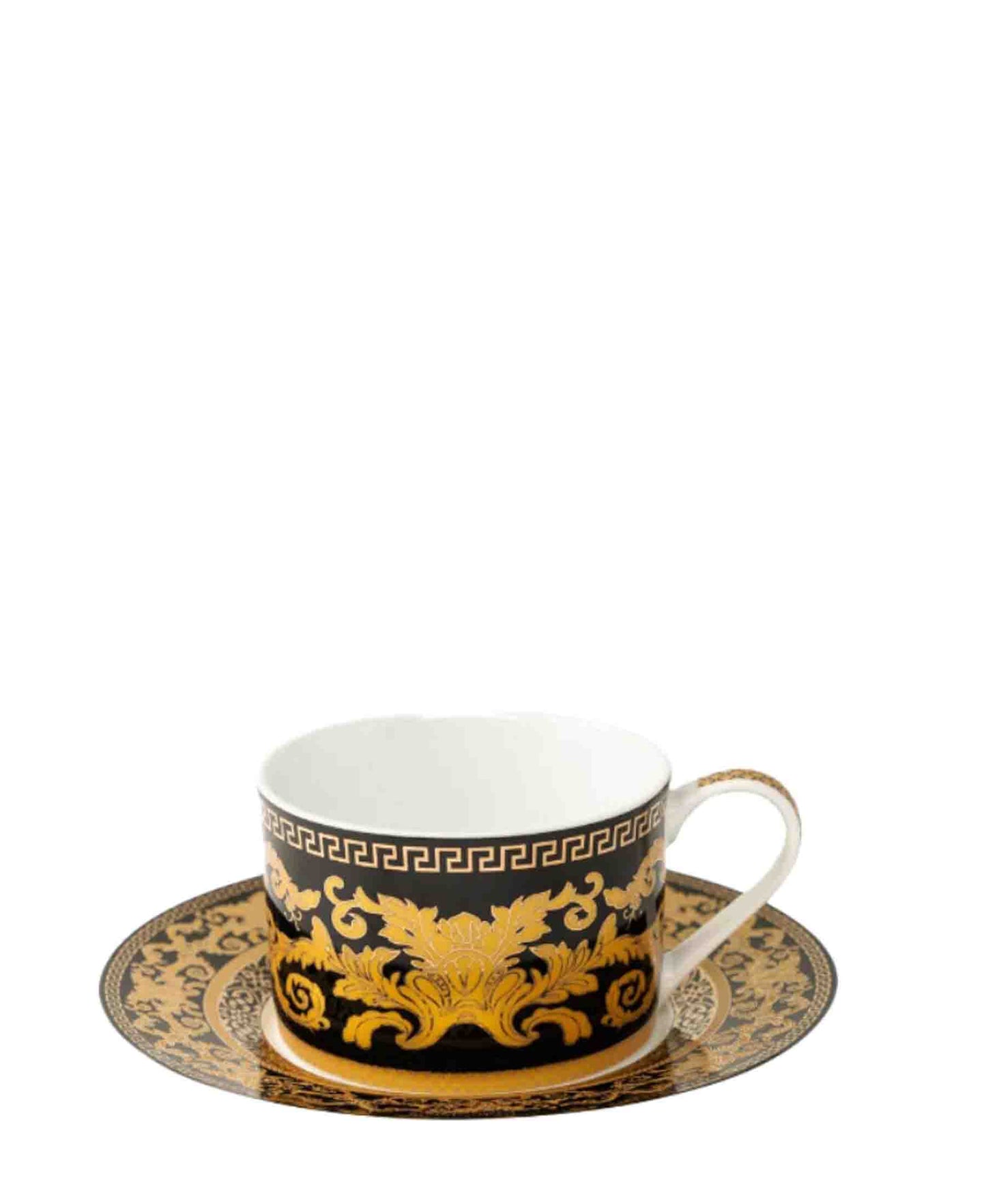 Jenna Clifford Grandeur Cup & Saucer - Black & Gold