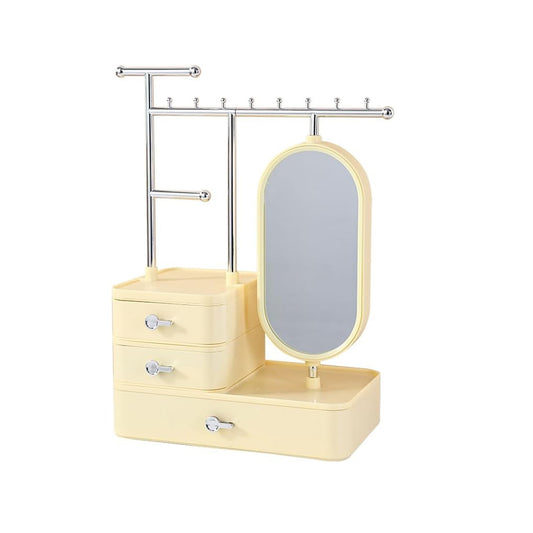 Antalya Jewelry Organizer Stand with HD Mirror Yellow