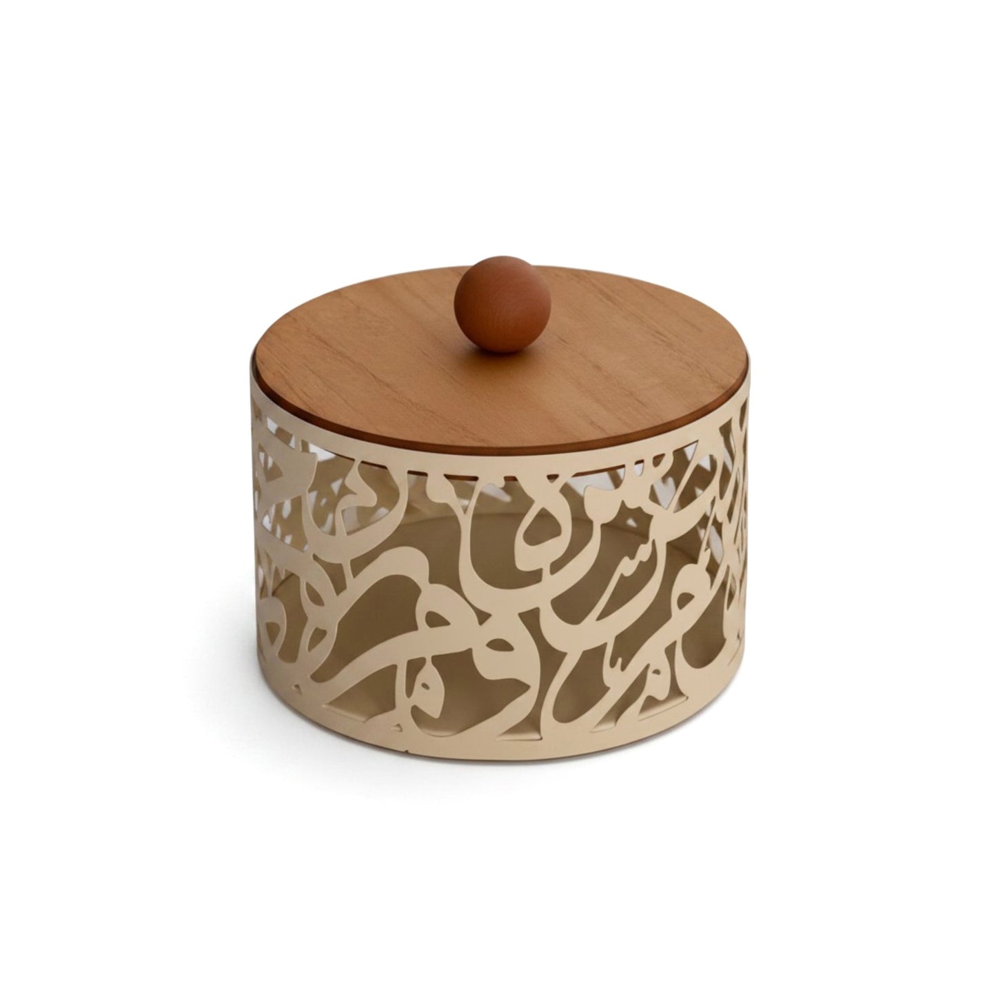 Calligraphy Design 15cm Wooden Dessert Server Cream