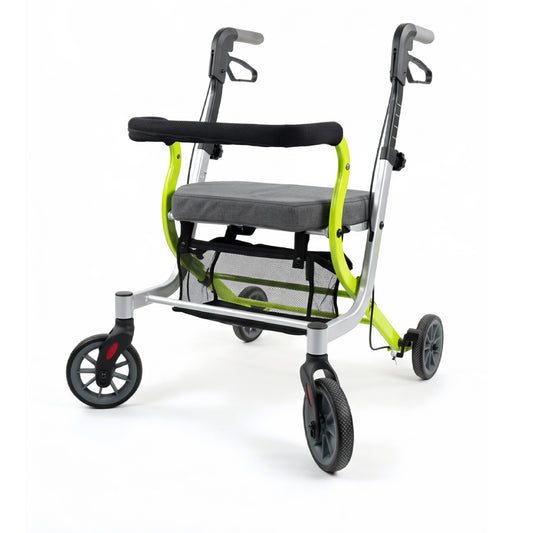 Foldable 4 Wheel Rollator Walker With Seat & Backrest Lime Green
