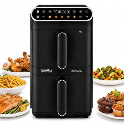 Kenwood Vertical Duo 11Lt Dual Basket Air Fryer Black