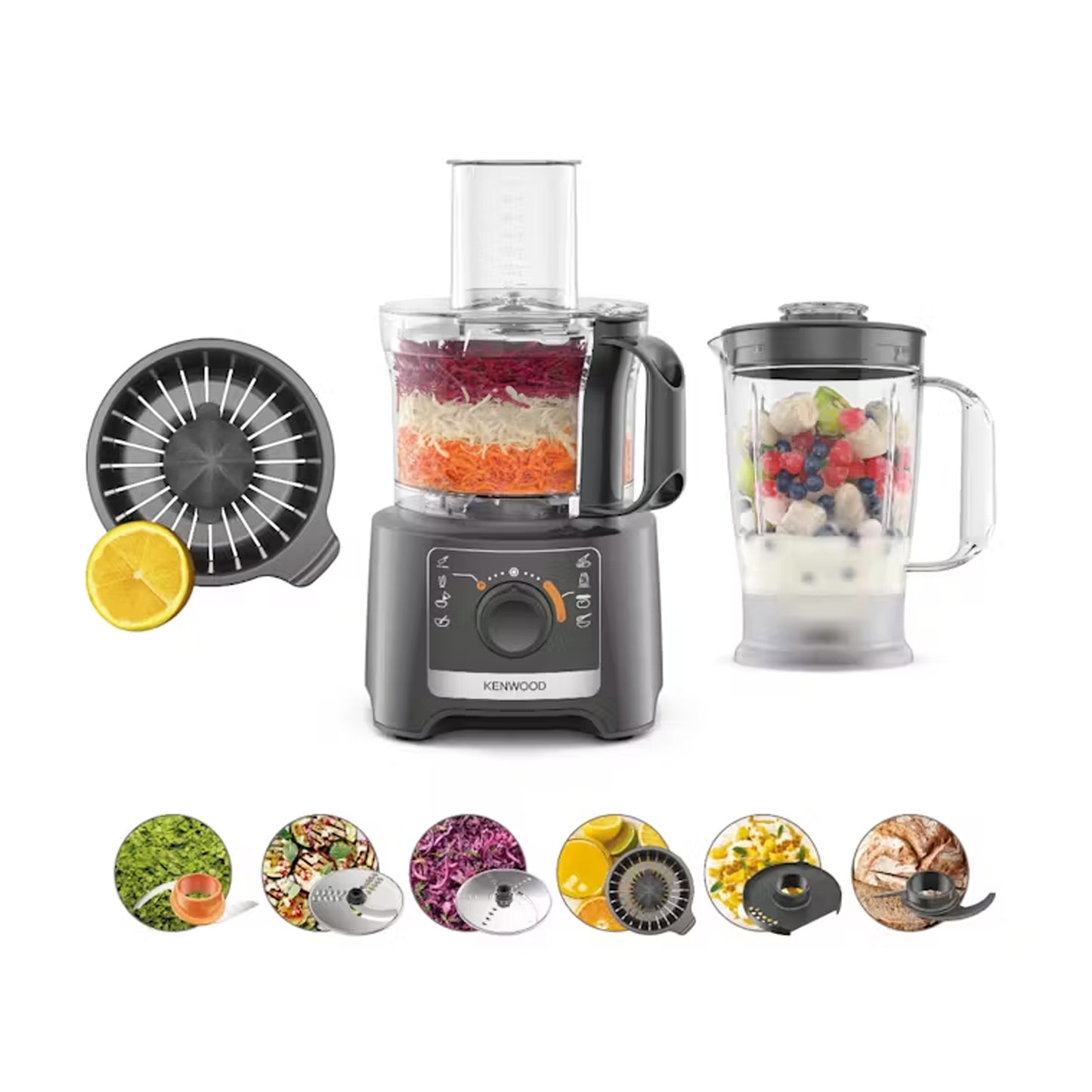 Kenwood MultiPro Compact Food Processor & Blender Grey