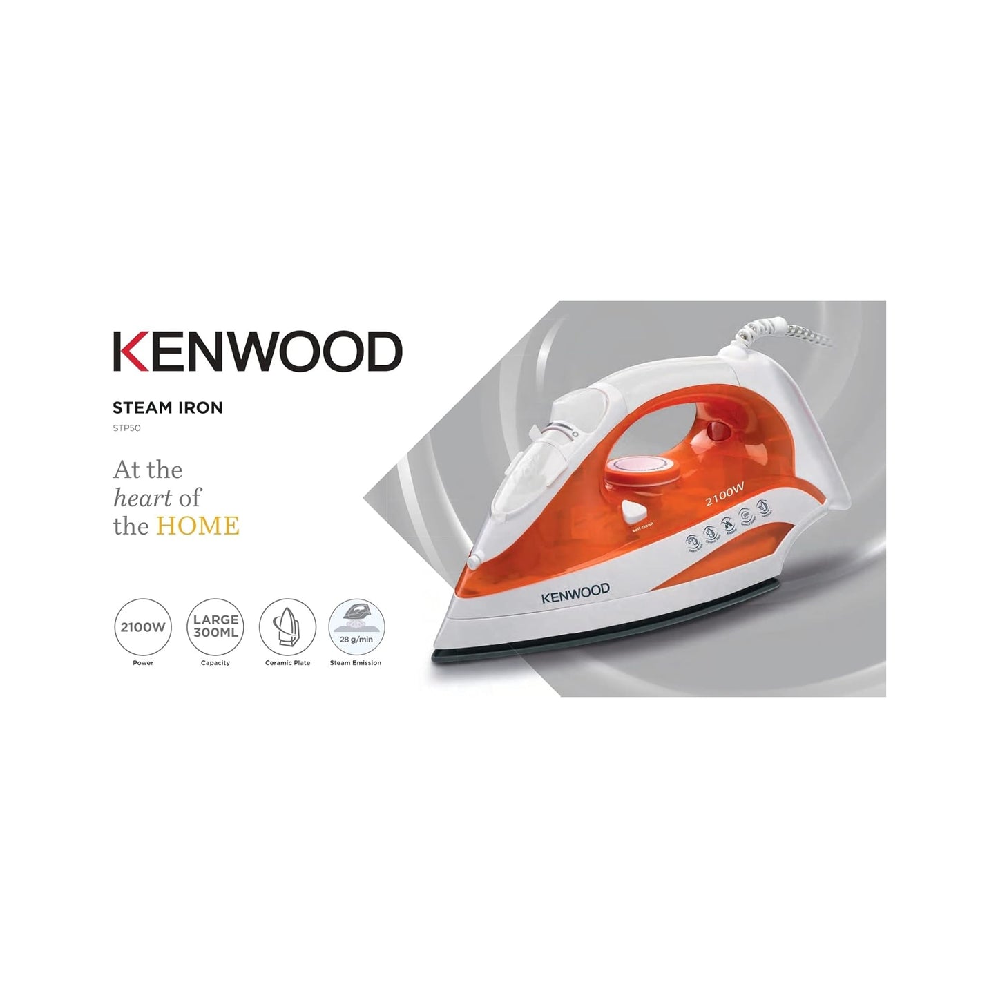 Kenwood 2100W Steam Iron Orange