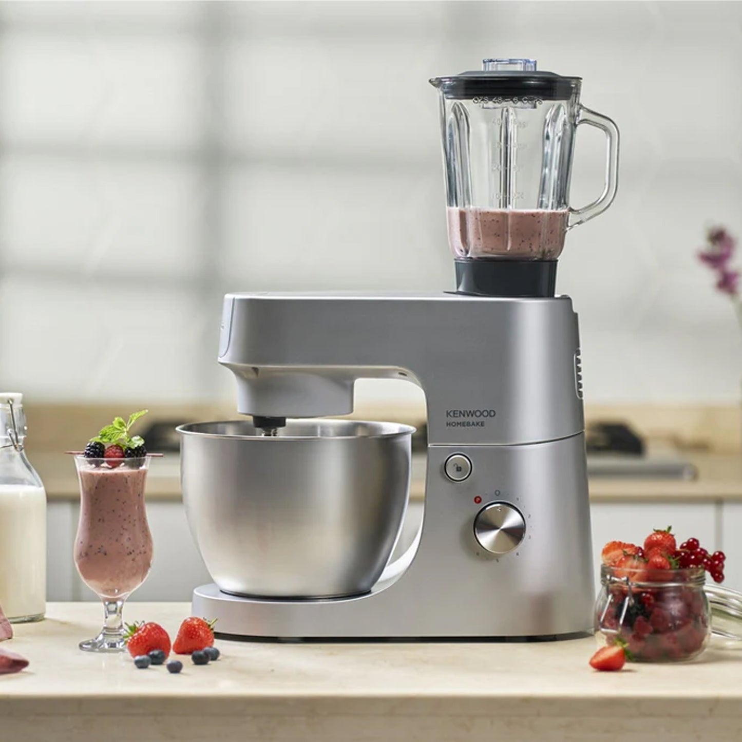 Kenwood HomeBake Stand Mixer + Blender & Mincer Silver