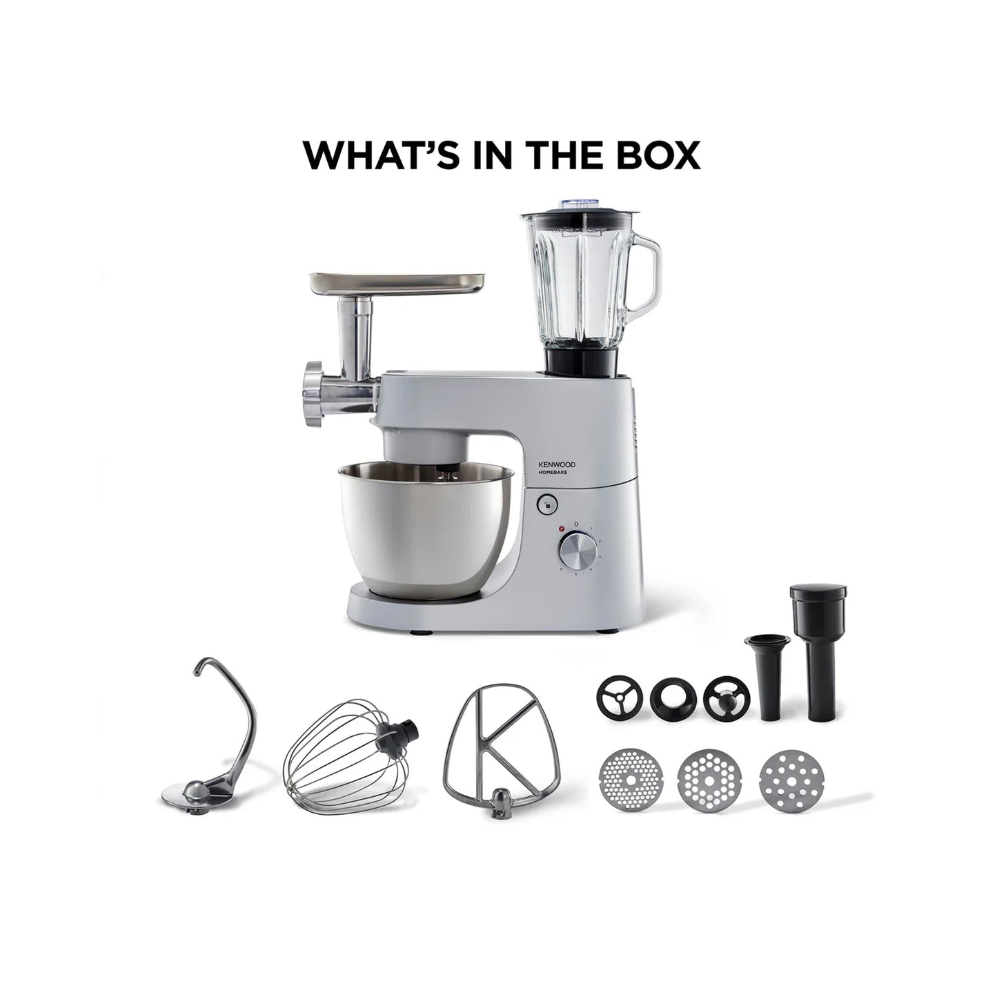 Kenwood HomeBake Stand Mixer + Blender & Mincer Silver