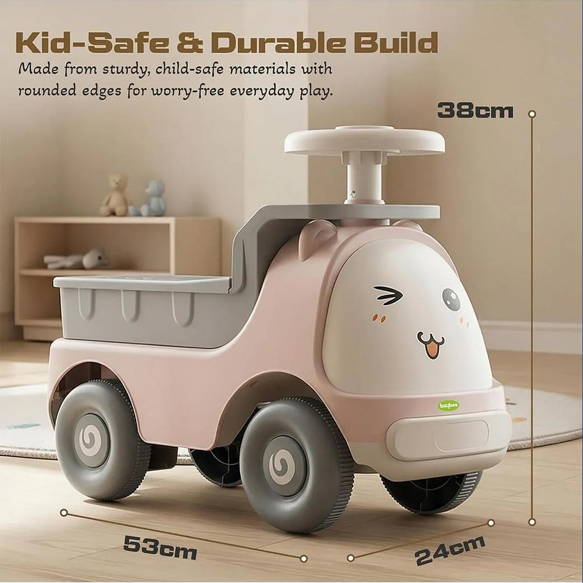 Kids Ride On 4 Wheel Bike Grey & Red