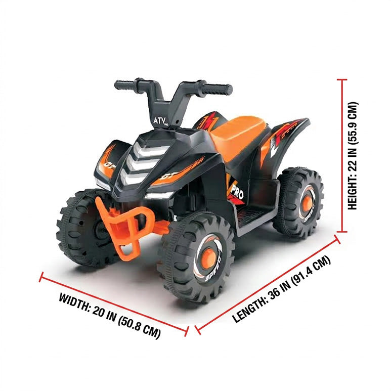 Kids Ride On 4 Wheel Bike Orange & Black