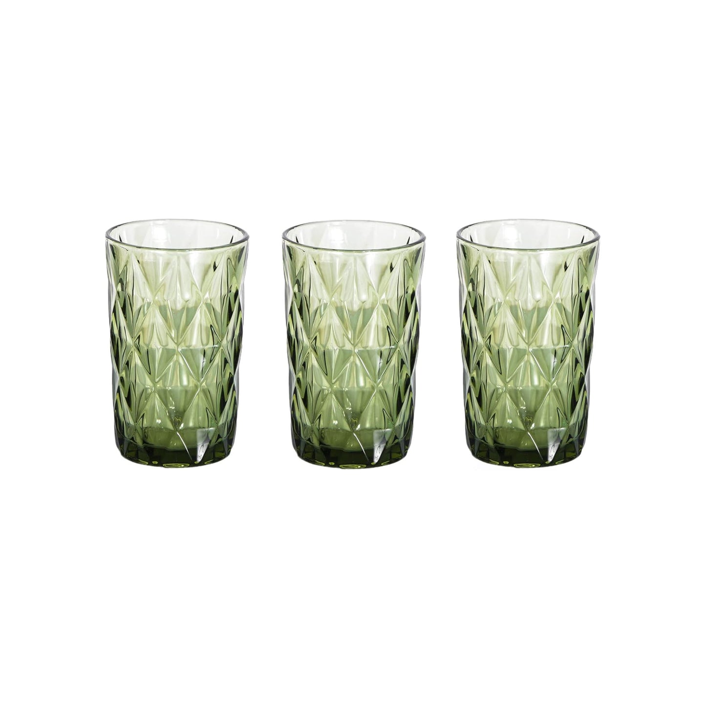 Kitchen Life 3 Piece Glass Tumbler Set - Green