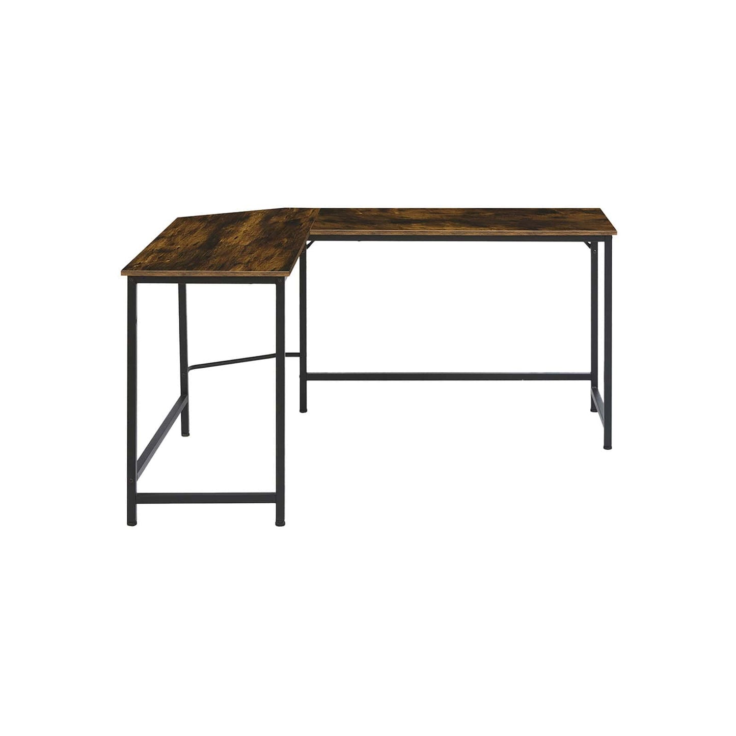 Exotic Designs L-Shaped Rustic Computer Table Brown