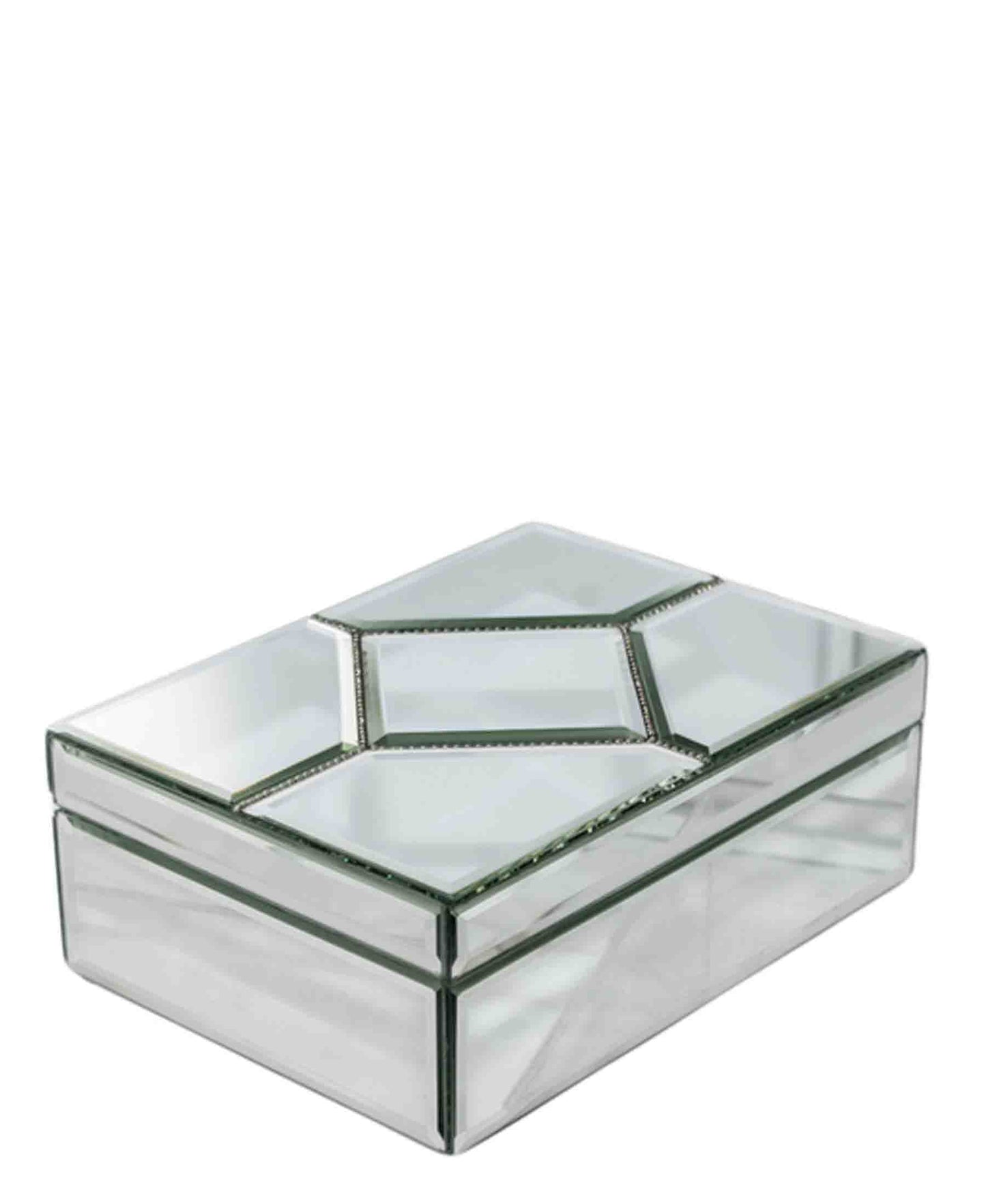 Urban Decor Large Diamond Mirror Box - Silver