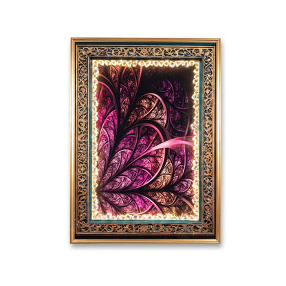 LED 50 x 90cm Floral Frame Multicoloured