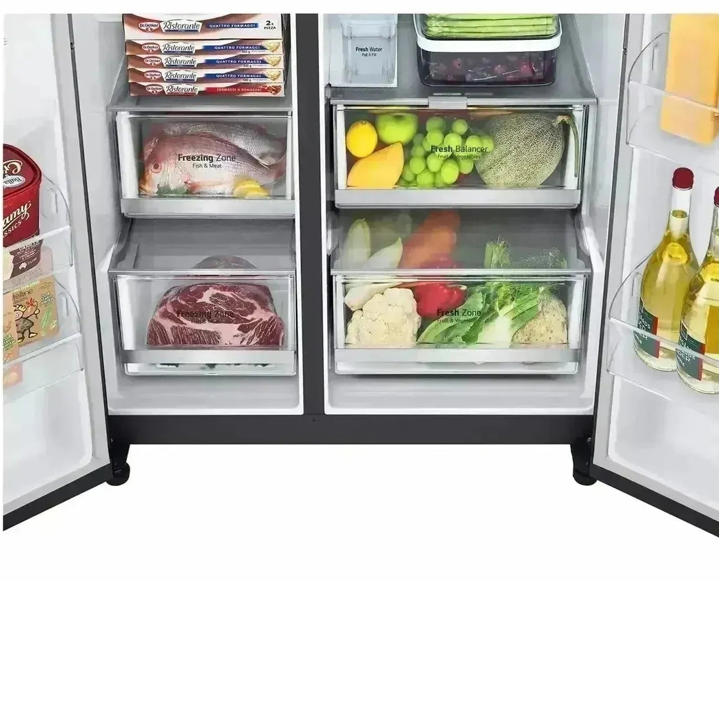 LG 611Lt Side By Side Instaview Fridge Black