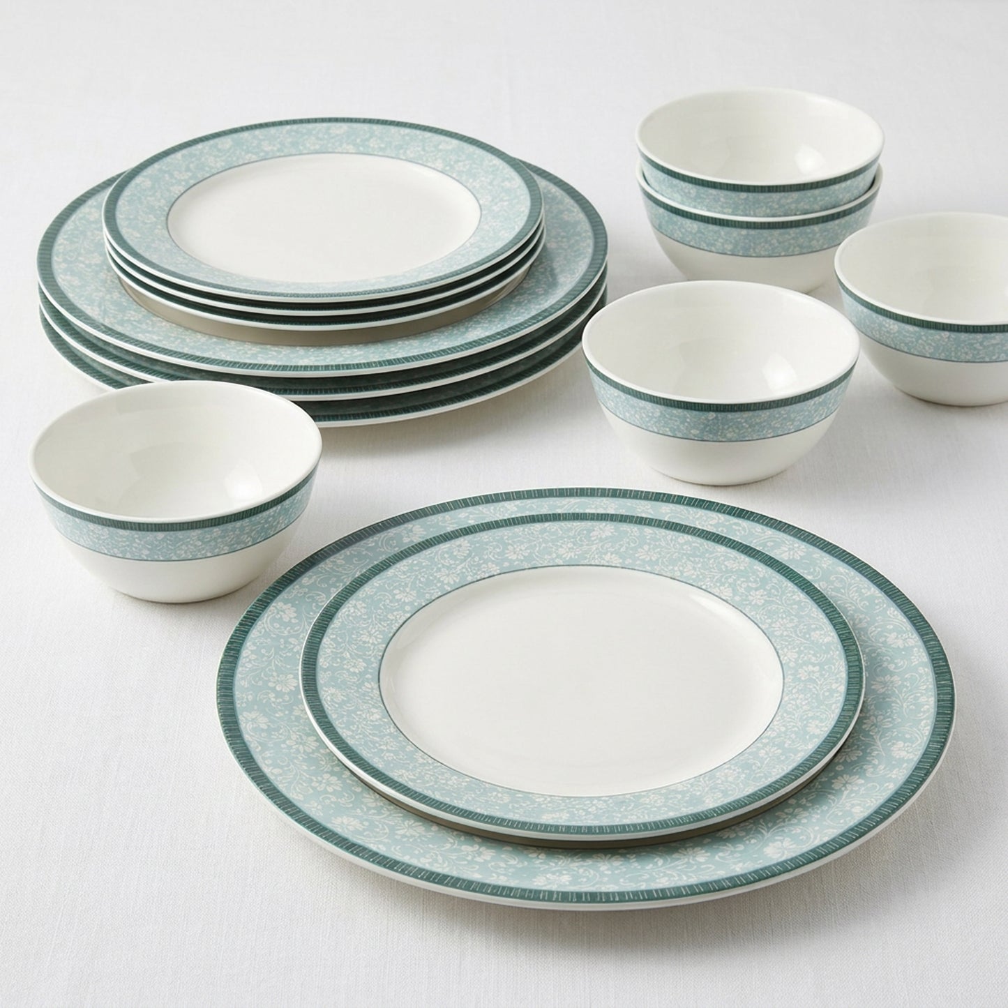 La Opala Pearl 12 Piece Dinner Set Amaya Blue