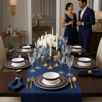 La Opala Pearl 12 Piece Dinner Set Regent Blue