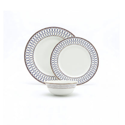 La Opala Pearl 12 Piece Dinner Set Roman Blue