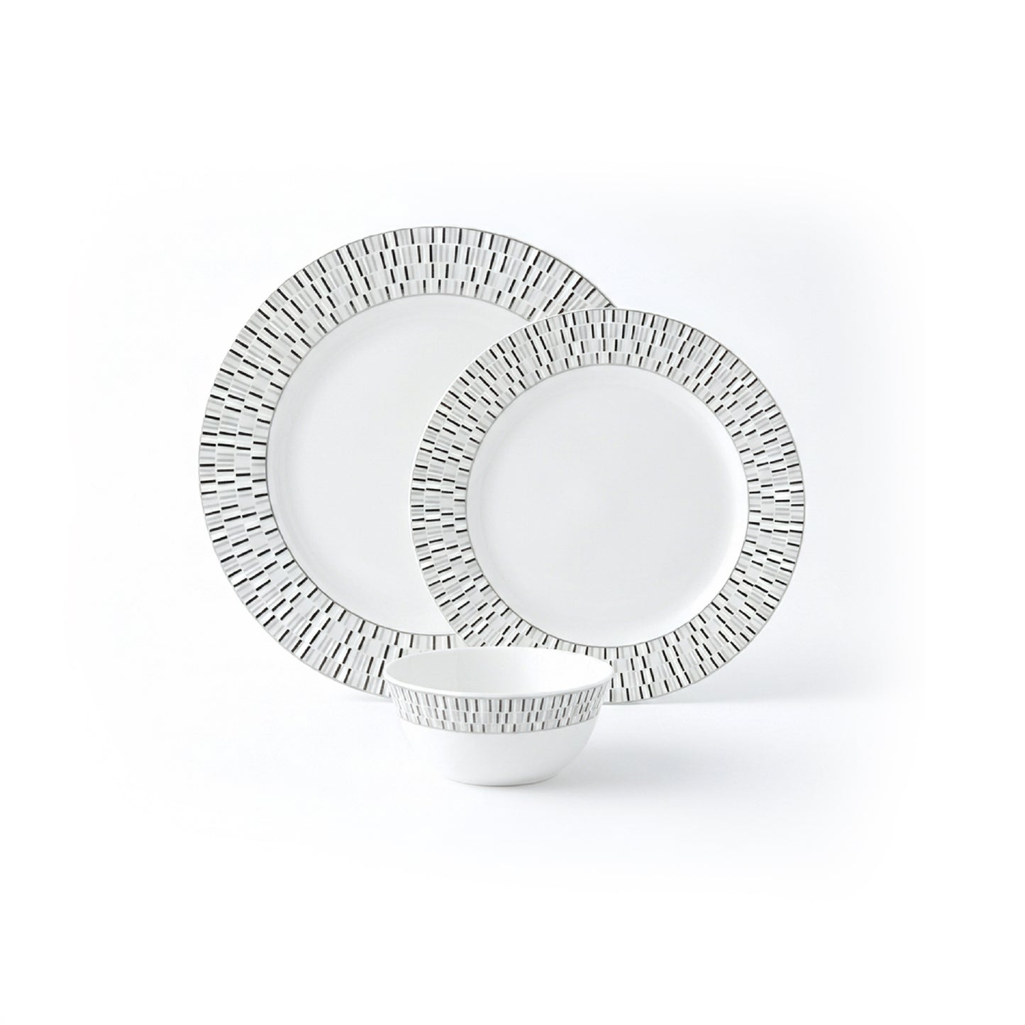 La Opala Pearl 12 Piece Dinner Set Silver Phoenix
