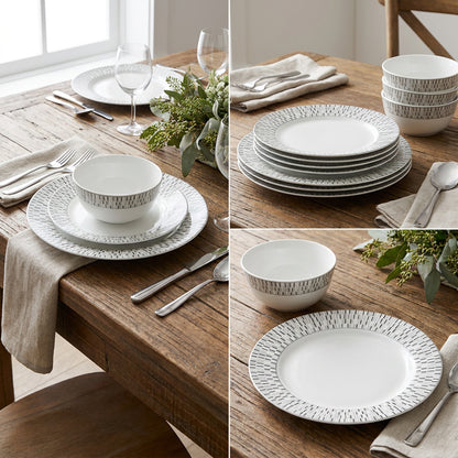 La Opala Pearl 12 Piece Dinner Set Silver Phoenix