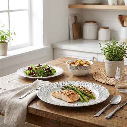 La Opala Pearl 12 Piece Dinner Set Silver Phoenix