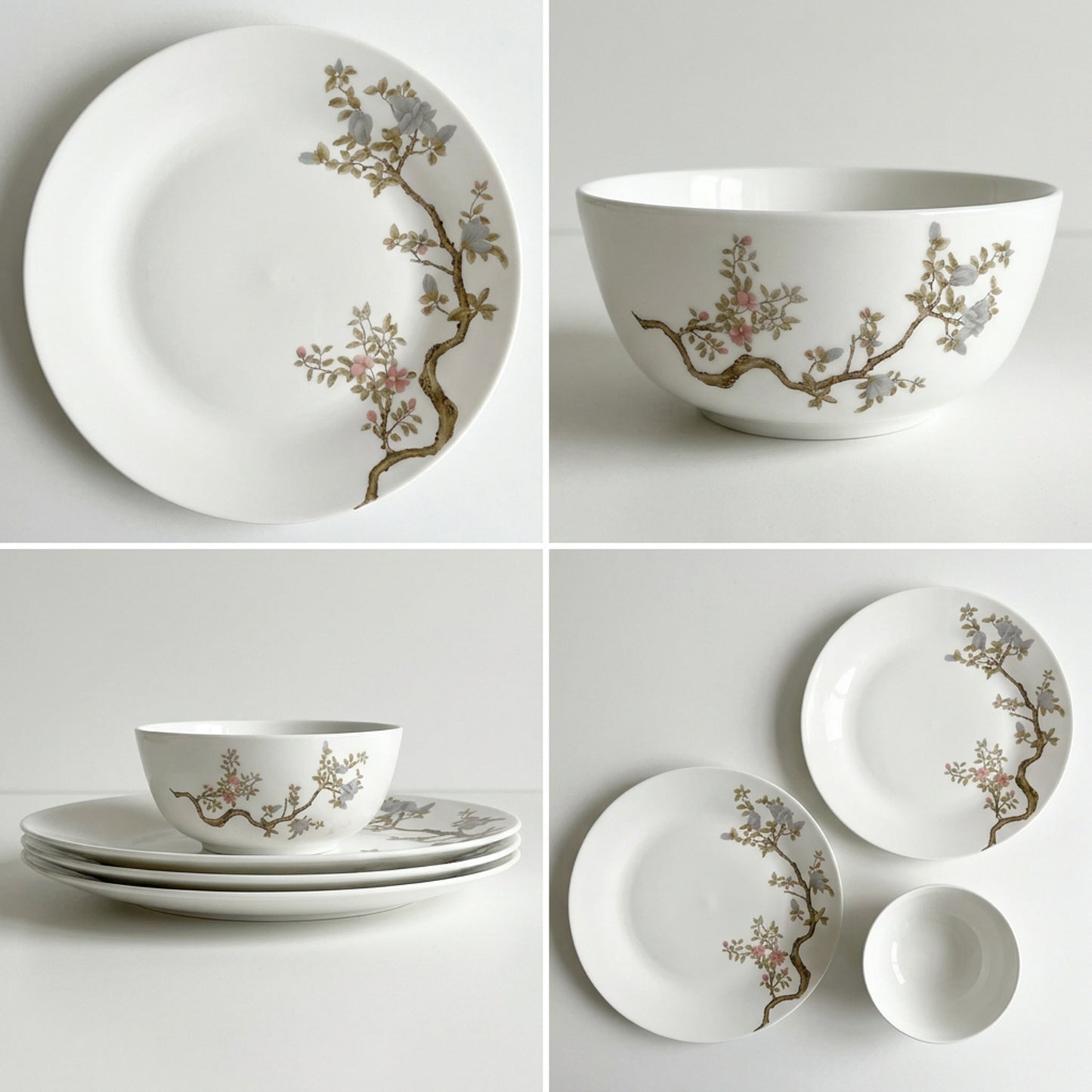 La Opala Zen Gardeni Pearl 12 Piece Dinner Set White