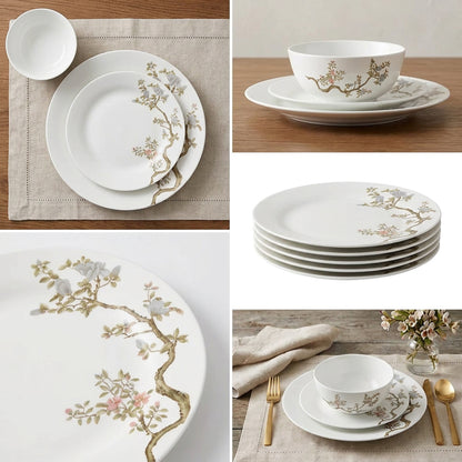 La Opala Zen Gardeni Pearl 12 Piece Dinner Set White