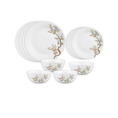 La Opala Zen Gardeni Pearl 12 Piece Dinner Set White
