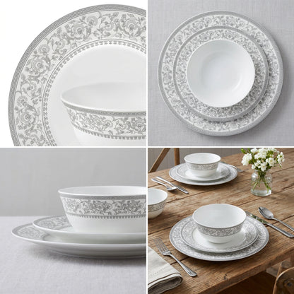 La Opala Sovrana 12 Piece Dinner Set Persian Silver