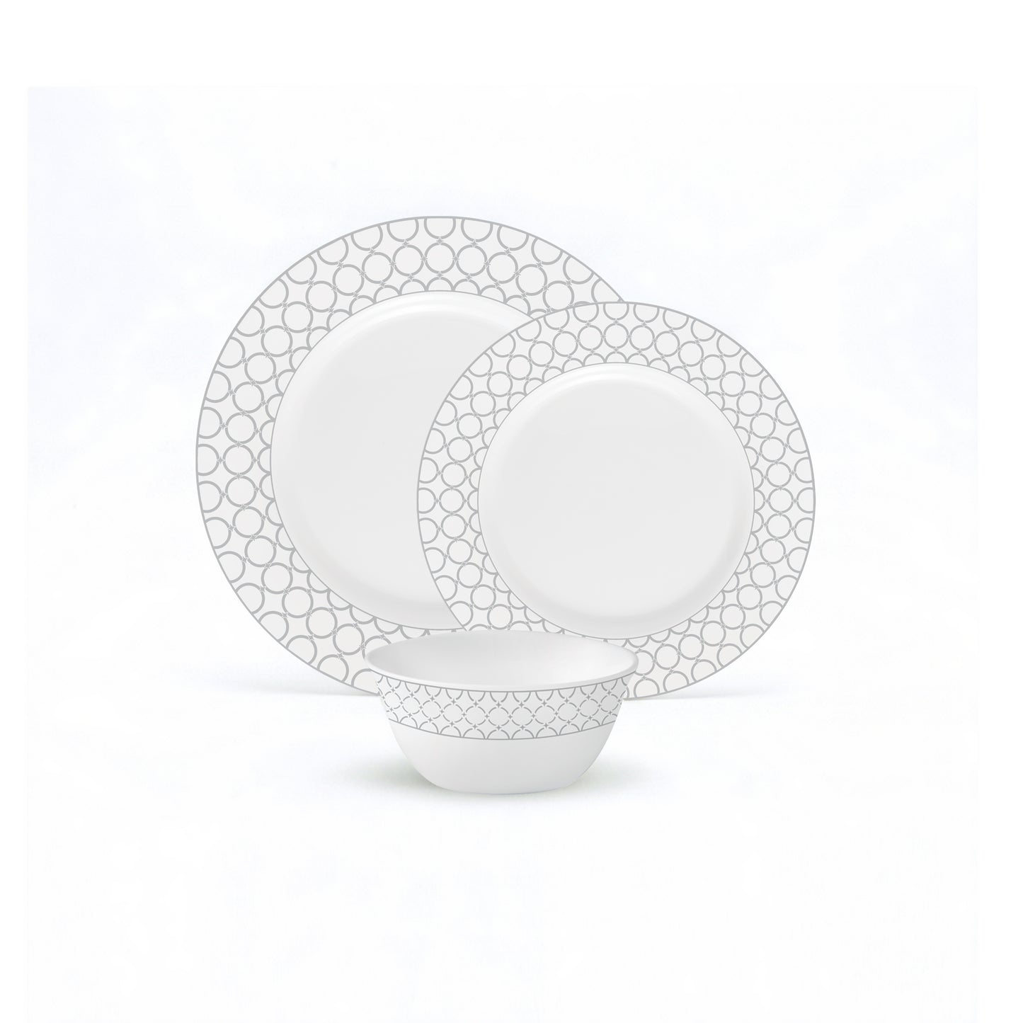 La Opala Velvet 12 Piece Dinner Set Pearl Grey
