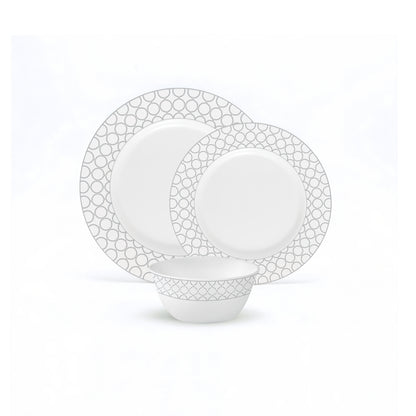 La Opala Velvet 12 Piece Dinner Set Pearl Grey