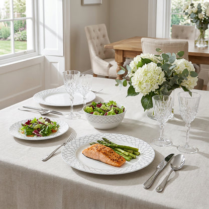 La Opala Velvet 12 Piece Dinner Set Pearl Grey