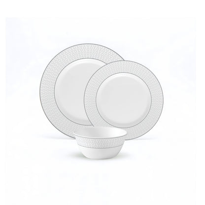 La Opala Velvet 12 Piece Dinner Set Pearl White