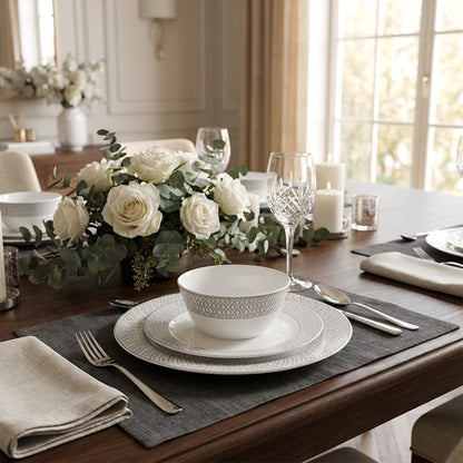 La Opala Velvet 12 Piece Dinner Set Tudor Grey