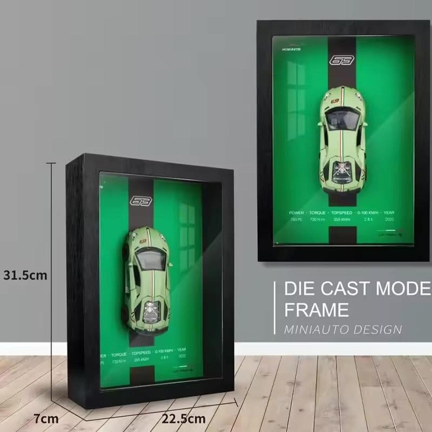 Die Cast Car Model Frame Green