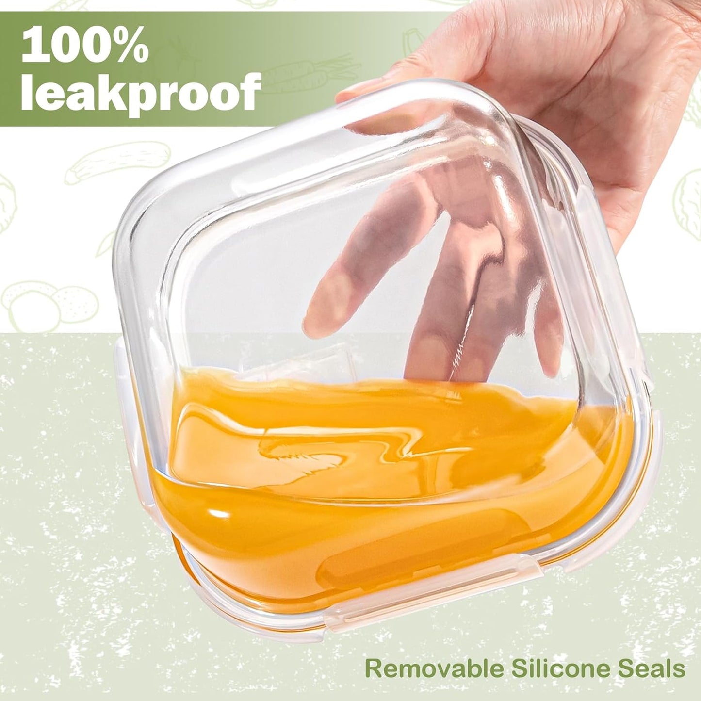 2 Piece 800ml Storage Container Set Clear