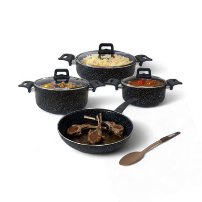 Leydi 7 Piece Pot Set Black